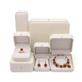 Custom Logo Luxury White PU Leather Ring Box for Jewelry Customizable Luxury Packaging
