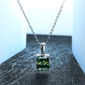 Fancy Cutting Summer Moissanite Necklace Custom Real  14K White Gold 4 Carat Green Moissanite Pendant Necklace for Gift