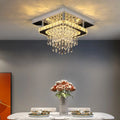 Modern Elegant Hotel Corridor Hallway Chrome Stainless Steel Crystal Ceiling Lamp for Loft Balcony