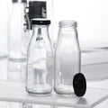 250ml Food-Grade Glass Milk Bottle Heat-Resistant with Lid Empty for Yogurt Milk Beverage