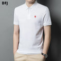 Men's Custom Embroidered Logo Golf T-Shirts White Pink Floral Print Quick Dry Knitted Polyester/Cotton Fabric Short Sleeve