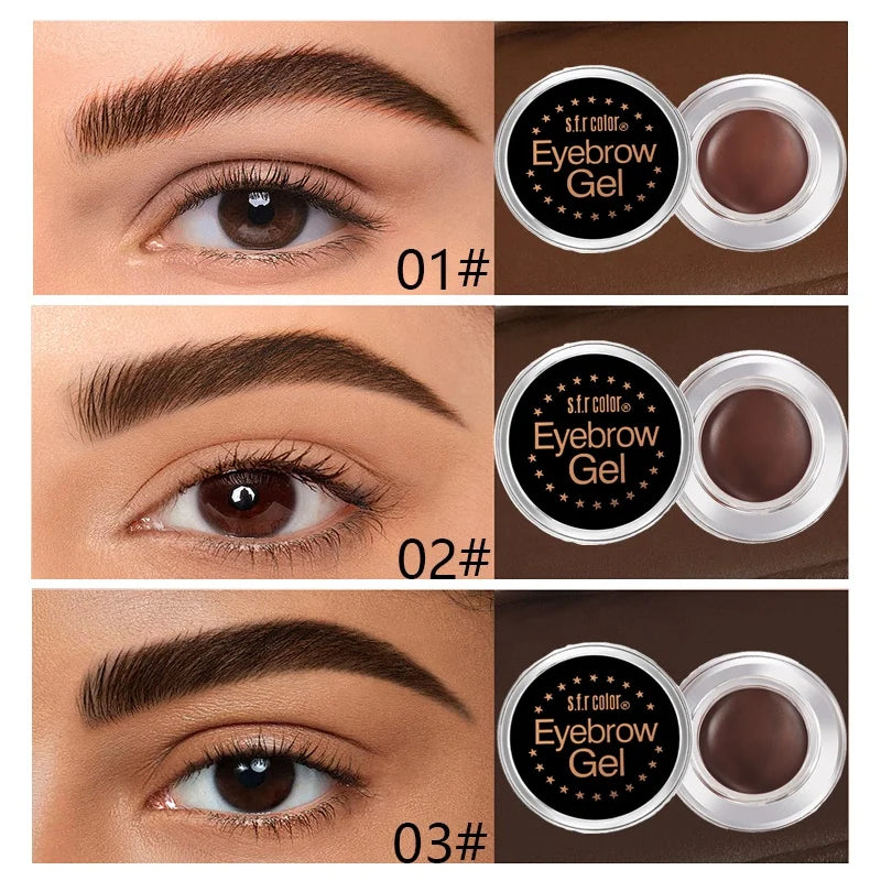Wholesale Long-Lasting Waterproof Vegan Wax Cream Eyebrow Gel Enhancer with Brush Wholesale Waterproof Eyebrow Gel with Brush