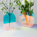 Modern Minimalist Geometric Decor Organizer Acrylic Dazzling Tabletop Vase for Flower Plant & Makeup Brushes Plastic Vase