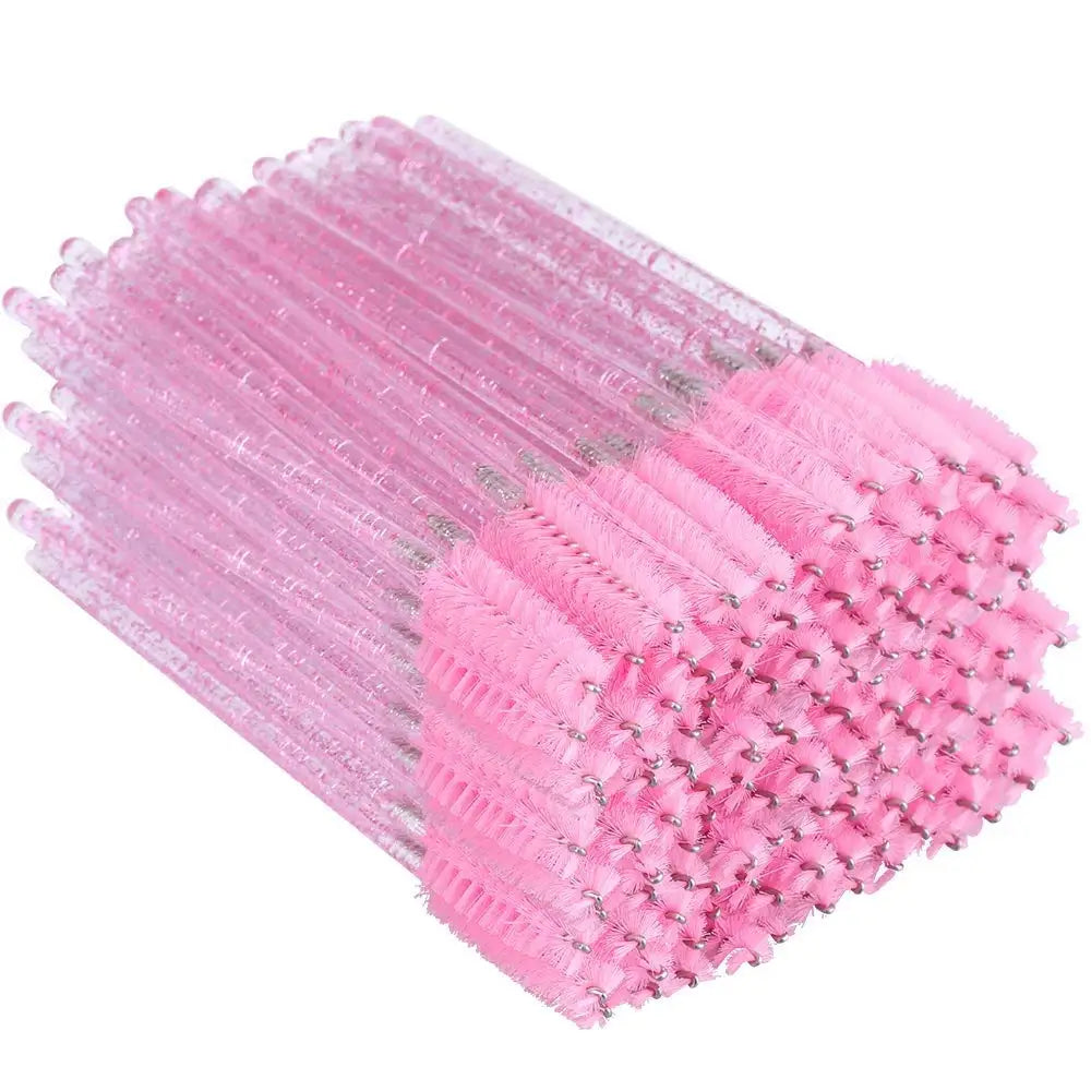 High Quality Crystal Rod Eyelash Brush Nylon Hair Makeup Brush Eyelash Curling Eyebrow Comb Brush Factory Price Wholesale