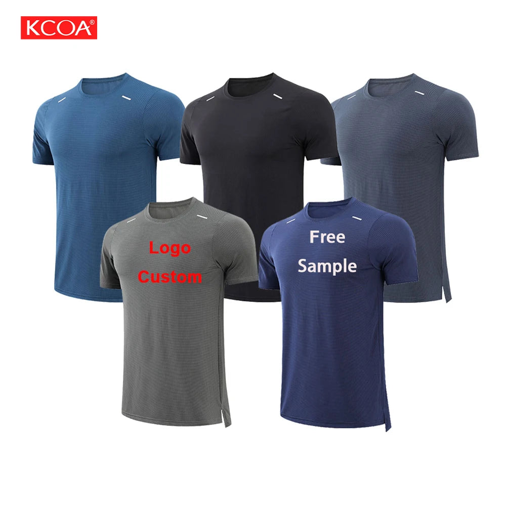 Activewear Shirt 89 Nylon 11 Spandex Men Sports Elastic T Shirts Custom Private Logo Plain Men T Shirt
