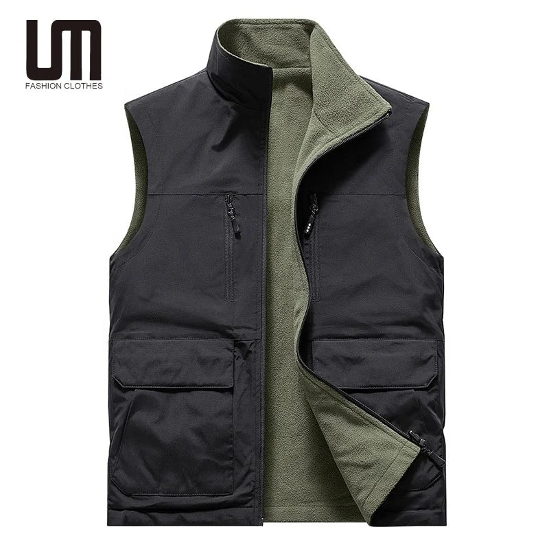 Liu Ming Customized Logo Wholesale 2025 Autumn Winter Men Casual Sleeveless Jackets Fleece Warm Clothing Waistcoats