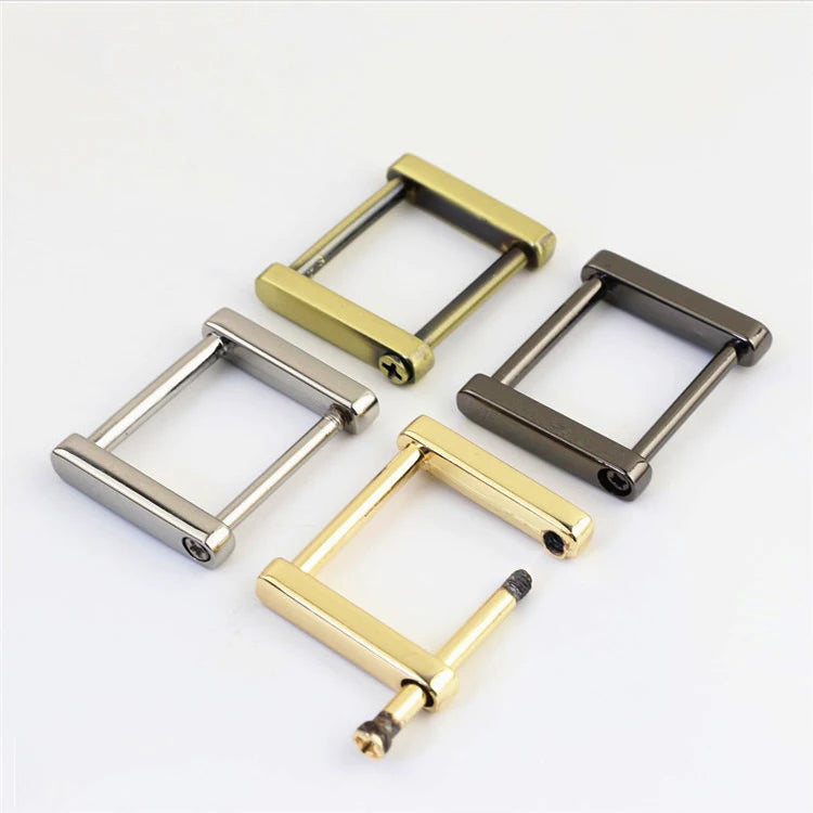 Bag Hanger Accessories Adjustable Strap Buckles Metal Slide Buckles Screw Made Durable Zinc Alloy Square Wire Buckles Leather