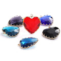 Hot Selling 3D Love Heart Shape Glass Pendant with Loose Rhinestones for DIY Earring Bracelet Necklace Other Gifts