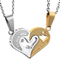 G662 Valentine's Day Stainless Steel Jewelry 1 Pair I Love You Pendant Heart Couples Necklaces