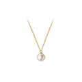 925 Sterling Silver White Round Simple Shell Pearl Pendant 18K Gold Plated Chain Necklaces Jewelry for Women