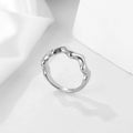 Classic Minimalist Stainless Steel Silver Non Tarnish Waterproof Jewelry Rings 18K Gold Plated Irregular Wave Shape Women Rings