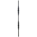 Modern Indoor Wrought Iron Baluster Double Spoon with Double Collar Stair Parts