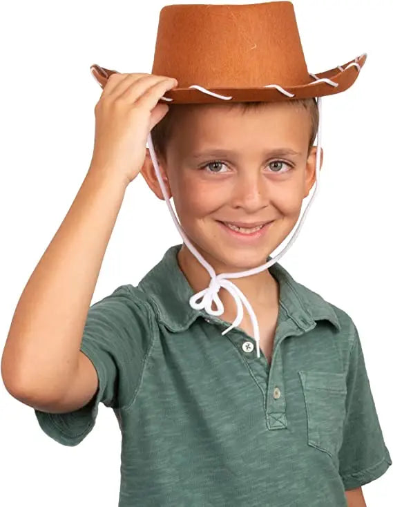 Wholesale Wool Felt Cowboy Hat Kids Brown & Red Cowboy Hats  Children's Cowboy Costume Western Hats