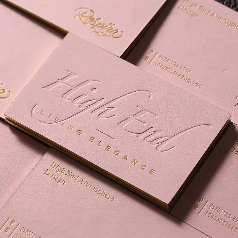 High-Grade 1-Pcs Coated Color Business Cards Double-Sided Waterproof PVC CMYK Offset Printed Fancy Cardboard Kraft Embossed