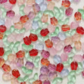 Cute Candy 6-10mm Colorful Tulip Charm Small Flower Leaves Glass Loose Bead for DIY Bracelet Necklace Making Jewelry Accessories