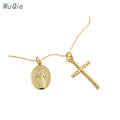 Wuqie New Trend S925 Sterling Silver Christian Jesus Cross Pendants Necklace Charms Necklace