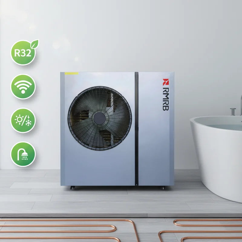 10kW R32 R410A Monoblock Air Source Heat Pump DC Inverter Heating Cooling DHW Hotel Household App Control