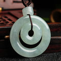 Wholesale Natural Jadeite Crystal Jade Peace Buckle Pendant Fashion Safety Buckle Charms for Necklaces & Jewelry