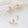 3-Hole Freedom Earrings Adjustable Sparkling Zircon Studs Non-Tarnish Surgical Steel One Pair for Multiple Looks