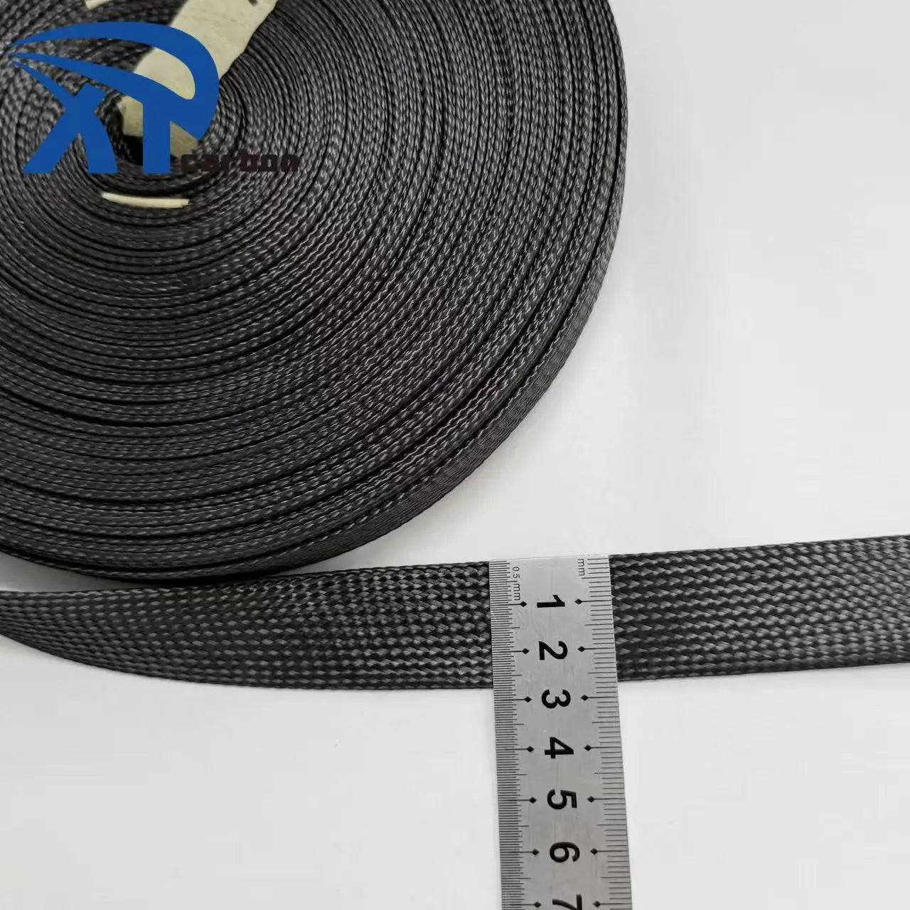 25mm Carbon Fiber Textile Braided Cable Sleeve Tube  Wire Insulation High Temperature Resistant  Hose protection