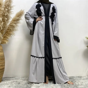 Simple Open Elegant Cheap Fashionable Latest Modest Straight Silhouette Morocco Abaya Dubai Floor-Length Skirts for Women Muslim