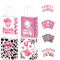 Huancai 12 PCS Disco Cowgirl Paper Bags With Handles Gift Goody Snacks Candy Treat Bag for 70s Retro Bachelorette Party Supplies