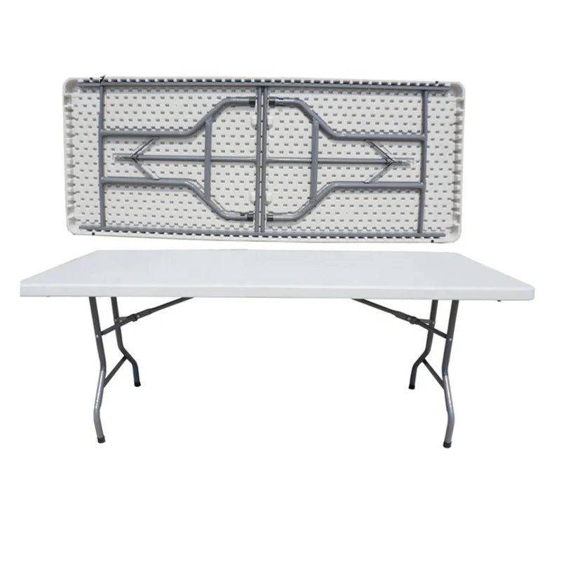 96 Inch 8 Ft HDPE Plastic Folding Tables Garden Banquet Wedding Party Tables for Outdoor Events Courtyard Dining