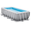 Intex 16x8x3.5ft Steel Framed Swimming Pool with Coated PVC Liner for Backyard Family Use