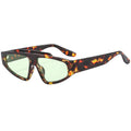 STY3900N Retro Tortoiseshell Flat Top Triangle Sunglasses Women Men Fashion Wide Legs Green Blue Lens Sun Glasses Gafas De Sol