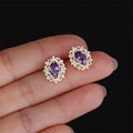 Jewelry Designer Sterling Silver Purple Zircon Luxury Women Earrings