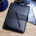 2025 Government Logo PU Leather Business Zipper Portfolio File Folder Large A4 A5 B5 Work Bag with Clip
