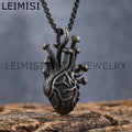 OEM ODM Three-dimensional 3D Science Stainless Steel Sacred Heart Necklace Tiny Anatomical Dainty Heart Necklace for Men Women