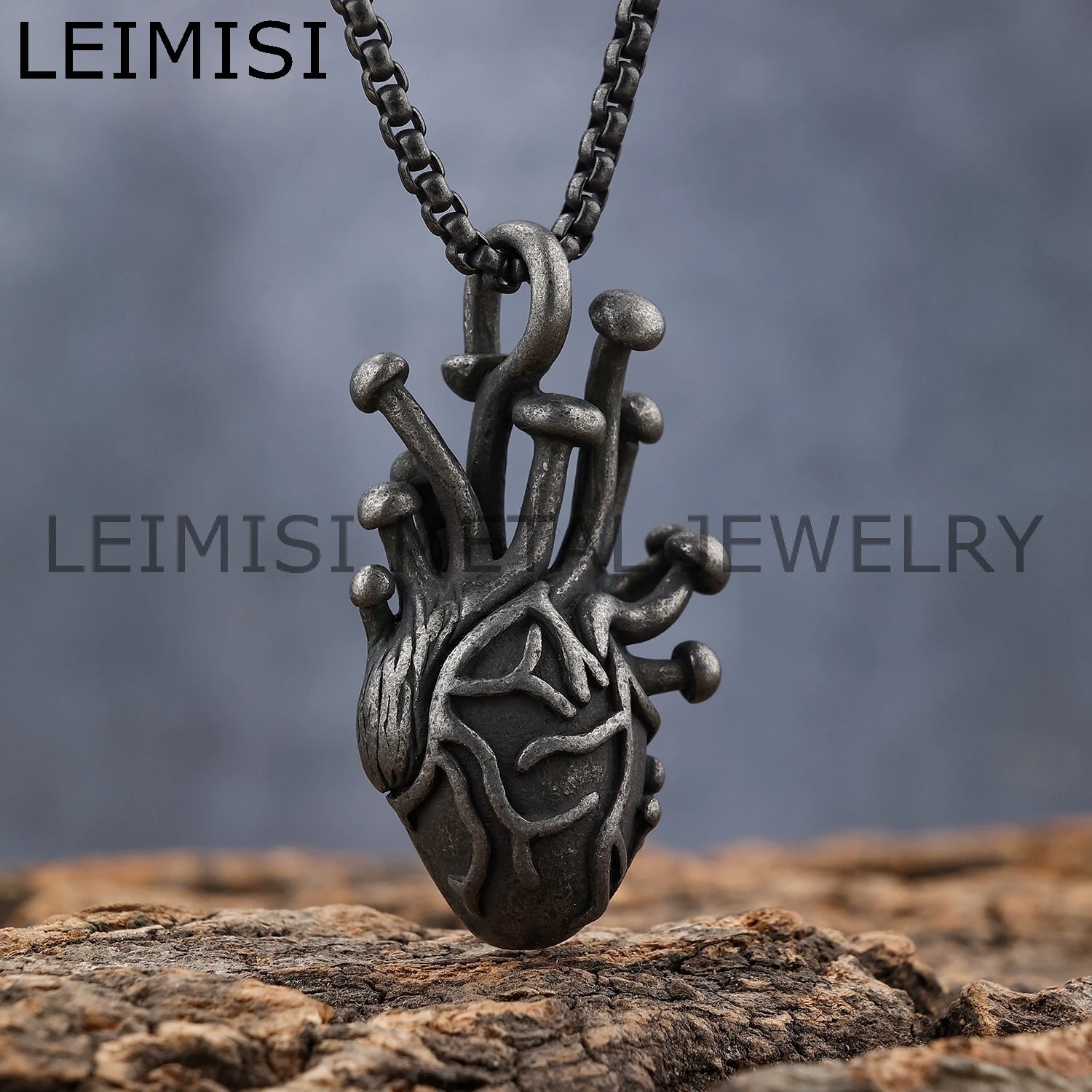 OEM ODM Three-dimensional 3D Science Stainless Steel Sacred Heart Necklace Tiny Anatomical Dainty Heart Necklace for Men Women