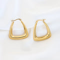 New Trendy Thick Triangle Geometric Earrings for Women Vintage Irregular Hoop Earrings French Minimalist Triangle Hoop Earrings