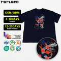 Wholesale OEM Heavyweight Embroidered Men's T-Shirts Custom Printing Cotton 3D Plus Size Oversized Knitted Fit