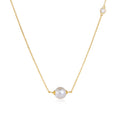 Low Moq Jewelry Vermeil Small Simple 925 Sterling Silver Natural Single Pearl Necklace