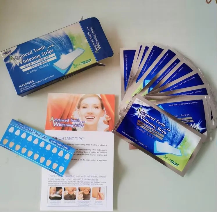 Adult Teeth Whitening Strips Kit Double Care Transparent Tooth Whitening Strips