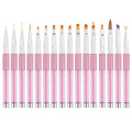 Wholesale Pink Handle Nail Art Acrylic UV Gel Extension Painting Brush Liner Drawing Pen Brush Manicure Tool