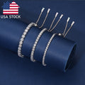 USA Stock Luxury Wedding Gift Fashion 2mm 3mm 4mm 925 Sterling Silver VVS Moissanite Diamond Adjustable Slider Tennis Bracelet