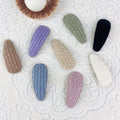 New Arrival Korean Girls Wool Knitted Bobby Pins Candy Color Rectangle Snap Clip Soft Hair Clip for Girls Hair Accessories