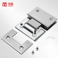 Modern Design Zinc Alloy Precision Casting Clamp for Frameless Shower Enclosure Glass Door Bathroom Hinge with Chamfered Glass