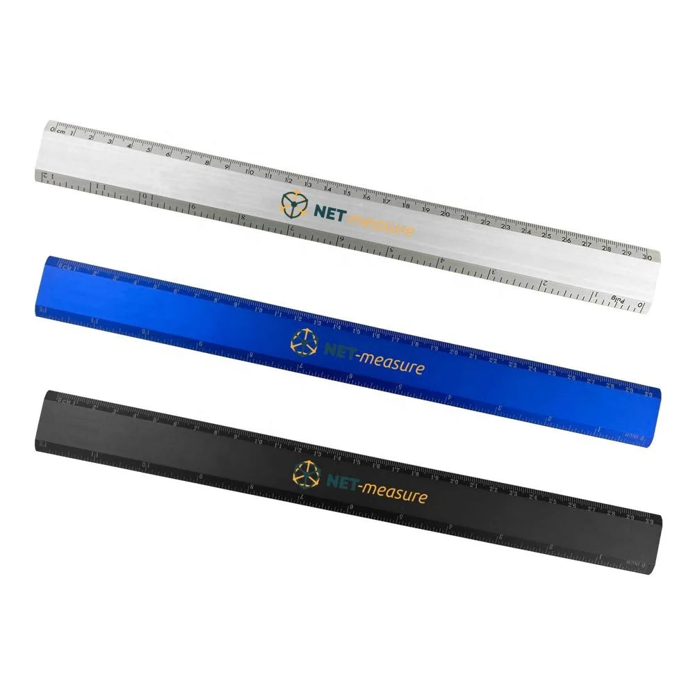 30cm Aluminium Ruler with Both Sides Graduations in Centimetres and Inches PR006 Promotional Gifts Aluminum Ruler 30cm in Stock