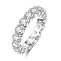 Trendy 925 Sterling Silver Fine Jewelry Rings Proposal Wedding Engagement Promise Moissanite Ring Eternity Band Rings