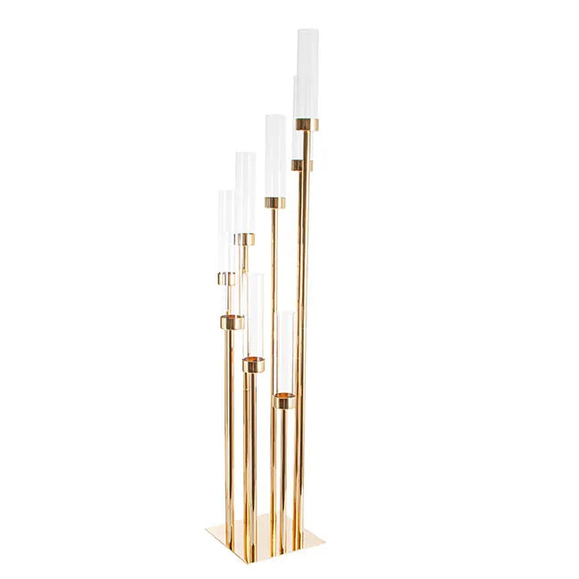 Gold Wedding Candelabra Centerpieces 8 Arm Metal Candolestick Candle Holder Ffor Wedding Decoration