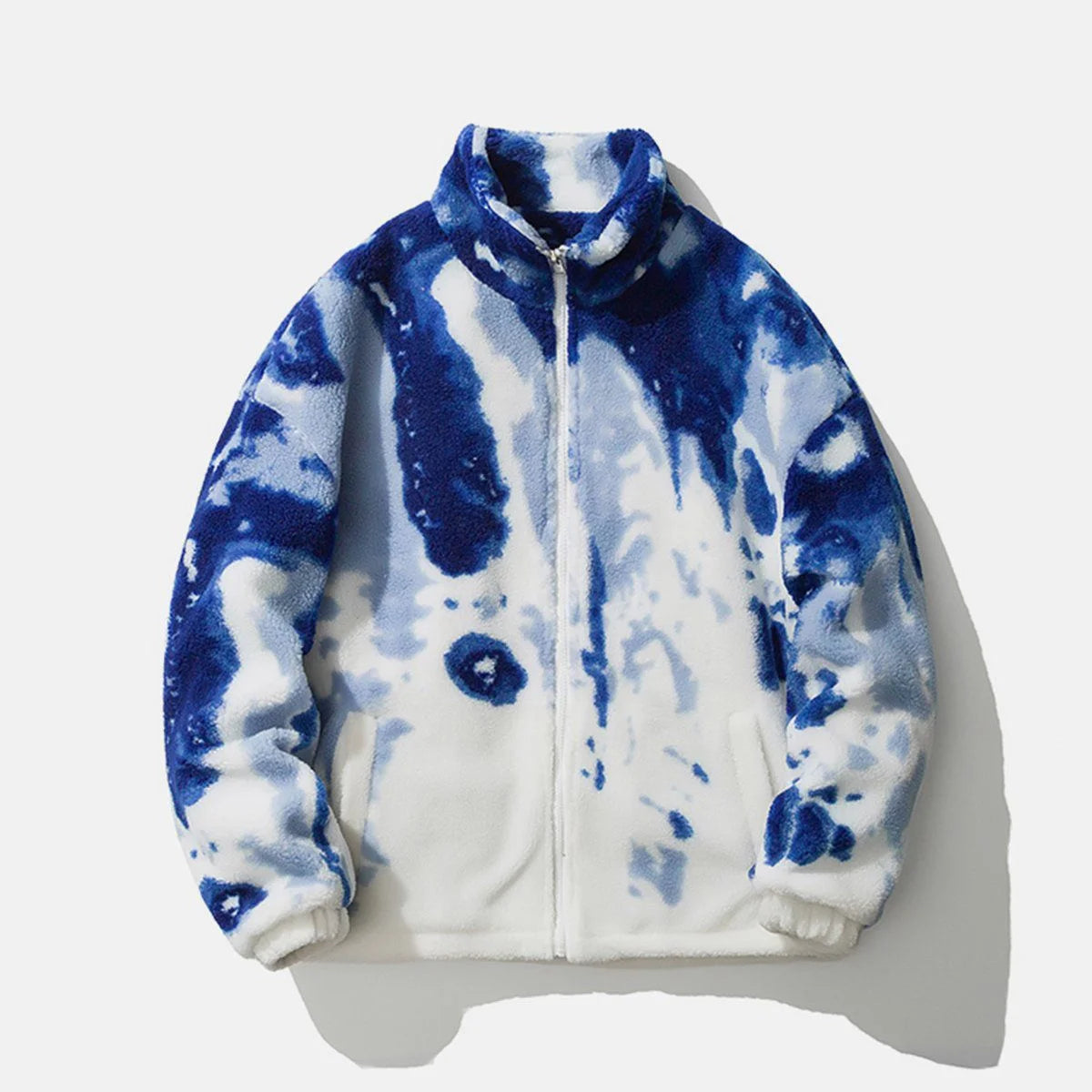 Custom High Quality Oversize 100% Cotton Tie Dye Sherpa Fashion Color Coat Patch Logo Color Sherpa Coat