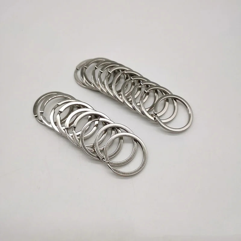 Silver-Colored Hoops Keychain Fashion Accessories - Binder Ring 15/18/20/25/28mm Diy Albums Metal Circle Ring Keyring
