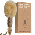 Custom Logo Body Brush Natural Sisal Fiber Dry Body Brush with Wooden Handle Deep Cleaning Body Improve Circulation