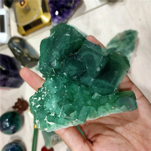 Wholesale Crystals Healing Stones Natural Green Fluorite Minerals Specimen Cluster for Healing Reiki