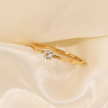 Fashion Minimalist Stainless Steel Gold Plated Finger Ring Waterproof Cubic Zirconia Wedding Gemstone Ring Bagues Bijoux Femmes
