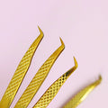 Stainless Steel Professional Volume Fiber Tip 45 75 90 Degree Nano Grip Lash Extension Tweezers